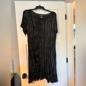 EVRI Black and White Dotted Midi Dress